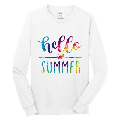 Hello Summer Colorful Rainbow Tall Long Sleeve T-Shirt