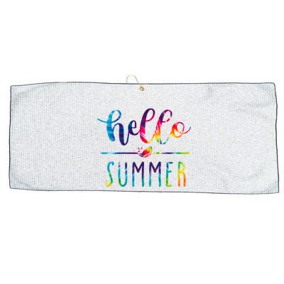Hello Summer Colorful Rainbow Large Microfiber Waffle Golf Towel