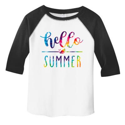 Hello Summer Colorful Rainbow Toddler Fine Jersey T-Shirt