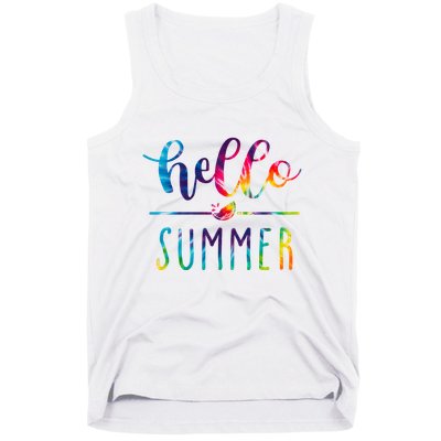 Hello Summer Colorful Rainbow Tank Top