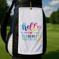 Hello Summer Colorful Rainbow Golf Towel