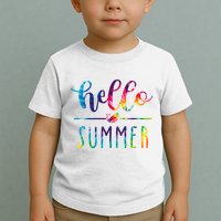 Hello Summer Colorful Rainbow Toddler T-Shirt