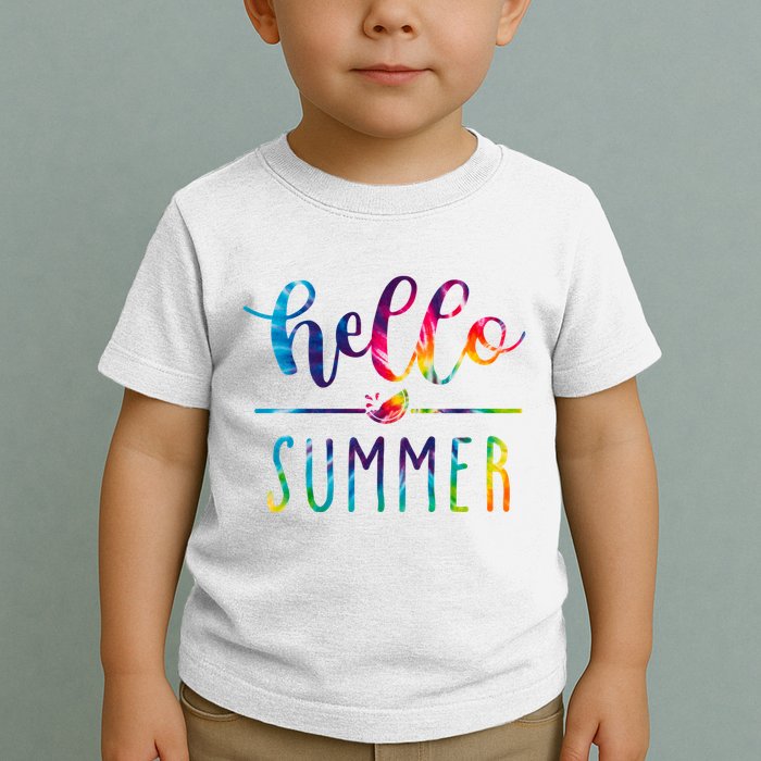 Hello Summer Colorful Rainbow Toddler T-Shirt
