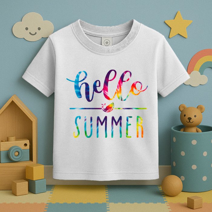 Hello Summer Colorful Rainbow Toddler T-Shirt