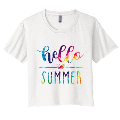 Hello Summer Colorful Rainbow Crop Top