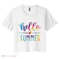 Hello Summer Colorful Rainbow Crop Top