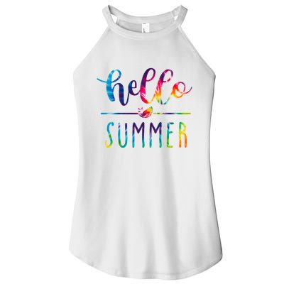 Hello Summer Colorful Rainbow Women's Perfect Tri Rocker Tank