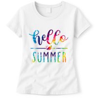 Hello Summer Colorful Rainbow Womens T-Shirt