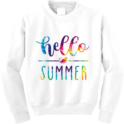 Hello Summer Colorful Rainbow Kids Sweatshirt