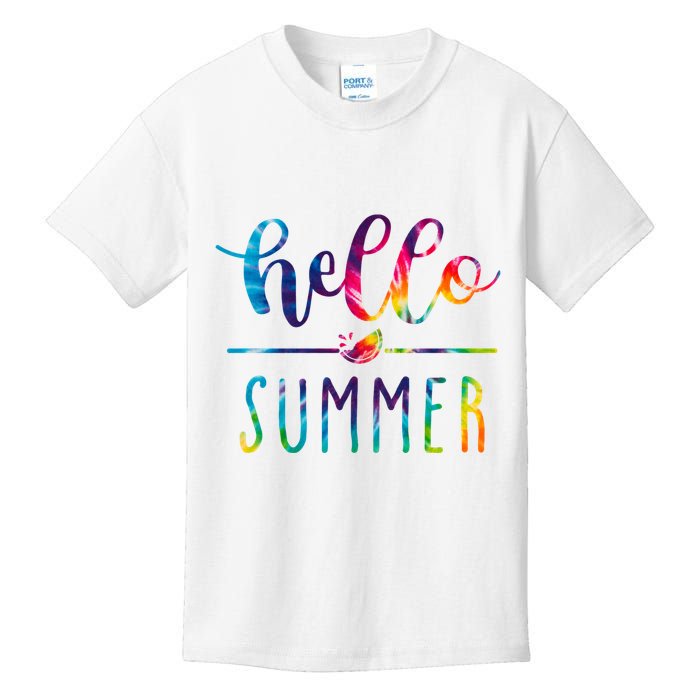 Hello Summer Colorful Rainbow Kids T-Shirt