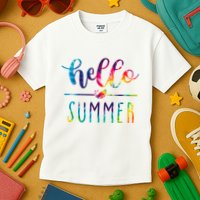 Hello Summer Colorful Rainbow Kids T-Shirt