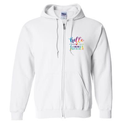 Hello Summer Colorful Rainbow Full Zip Hoodie