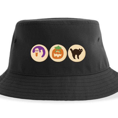 Halloween Sugar Cookie Spooky Season Cat Pumpkin Boo Ghost Sustainable Bucket Hat