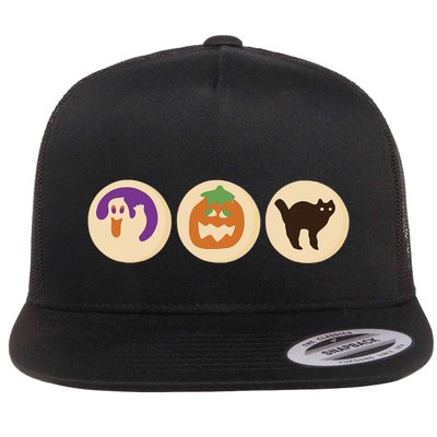 Halloween Sugar Cookie Spooky Season Cat Pumpkin Boo Ghost Flatbill Hat