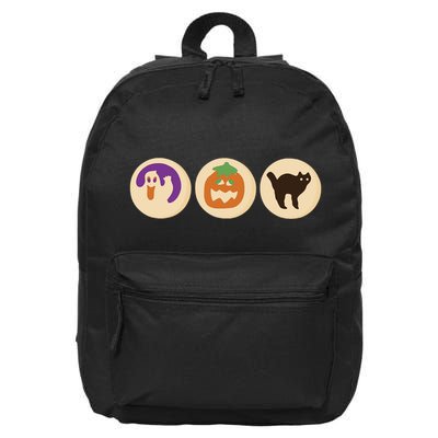Halloween Sugar Cookie Spooky Season Cat Pumpkin Boo Ghost 16 in Basic Backpack