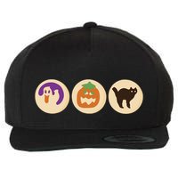 Halloween Sugar Cookie Spooky Season Cat Pumpkin Boo Ghost Wool Snapback Cap