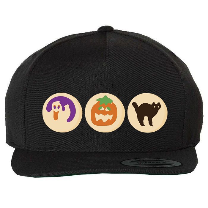 Halloween Sugar Cookie Spooky Season Cat Pumpkin Boo Ghost Wool Snapback Cap