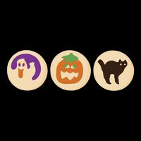 Halloween Sugar Cookie Spooky Season Cat Pumpkin Boo Ghost Wool Snapback Cap
