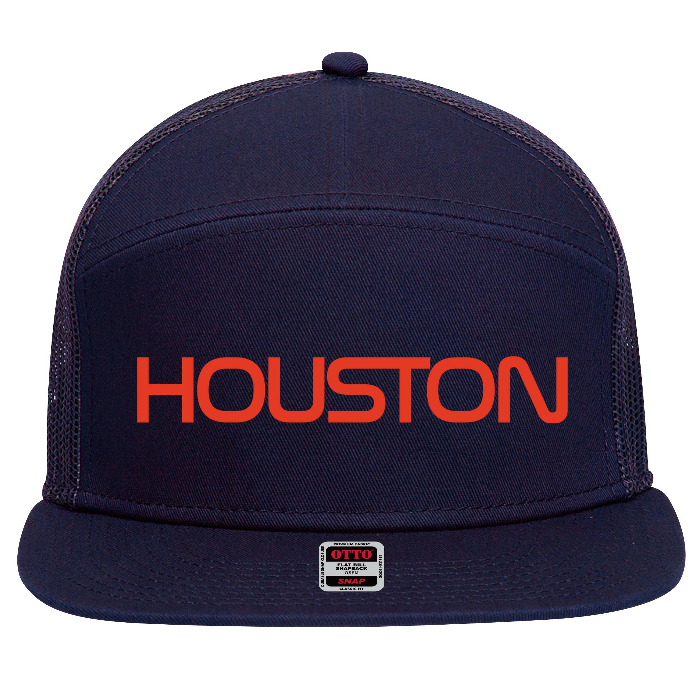 Houston Space City, Houston Baseball 7 Panel Mesh Trucker Snapback Hat