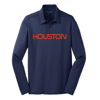 Houston Space City, Houston Baseball Silk Touch Performance Long Sleeve Polo