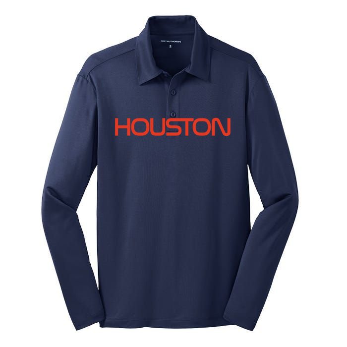 Houston Space City, Houston Baseball Silk Touch Performance Long Sleeve Polo