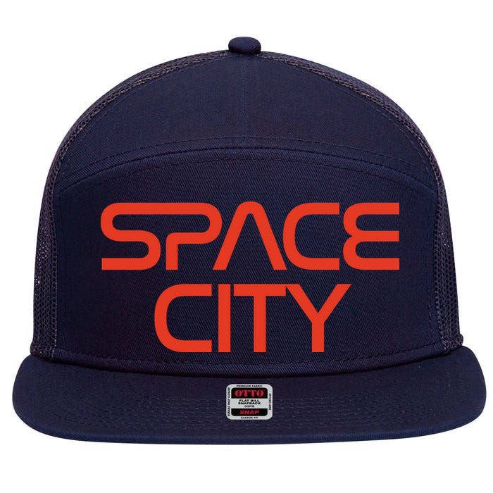 Houston Space City, Houston Baseball 7 Panel Mesh Trucker Snapback Hat