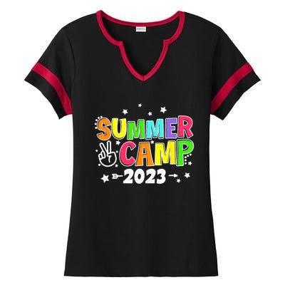 Happy Summer Camp Love Outdoor Activities For Girls Ladies Halftime Notch Neck Tee