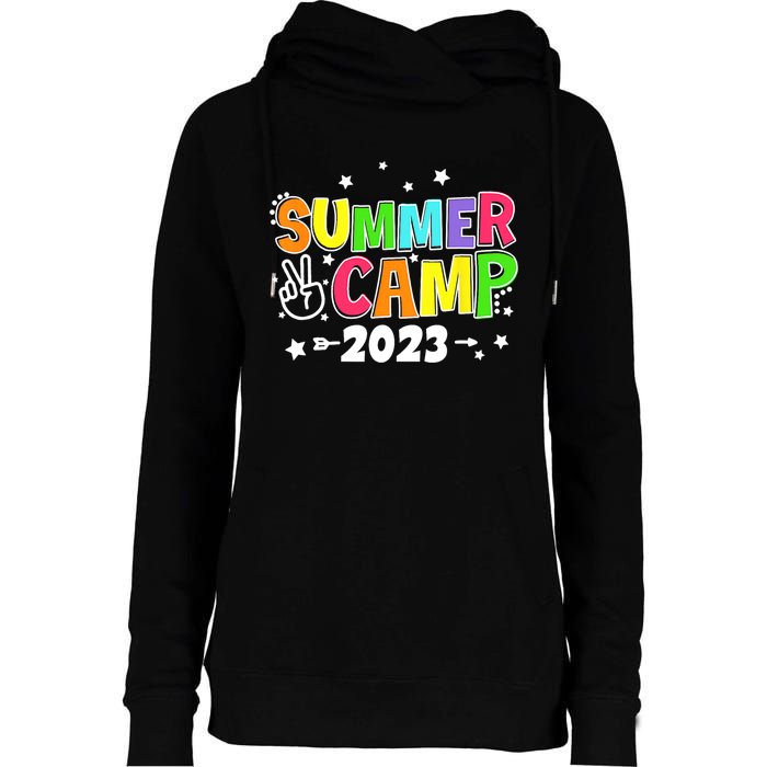 Happy Summer Camp Love Outdoor Activities For Girls Womens Funnel Neck Pullover Hood