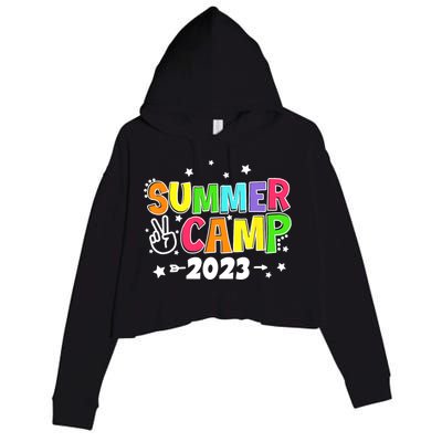 Happy Summer Camp Love Outdoor Activities For Girls Crop Fleece Hoodie