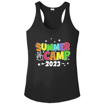 Happy Summer Camp Love Outdoor Activities For Girls Ladies PosiCharge Competitor Racerback Tank