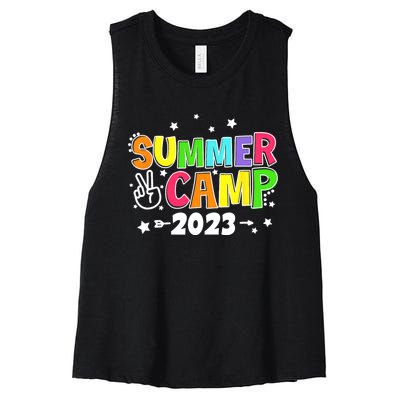 Happy Summer Camp Love Outdoor Activities For Girls Women's Racerback Cropped Tank