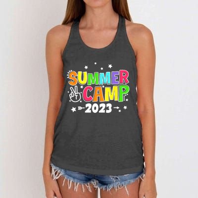 Happy Summer Camp Love Outdoor Activities For Girls Women's Knotted Racerback Tank