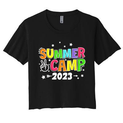 Happy Summer Camp Love Outdoor Activities For Girls Women's Crop Top Tee