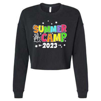 Happy Summer Camp Love Outdoor Activities For Girls Cropped Pullover Crew