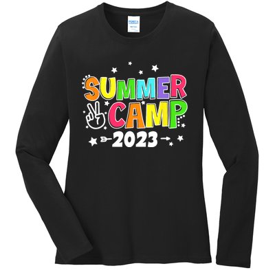 Happy Summer Camp Love Outdoor Activities For Girls Ladies Long Sleeve Shirt