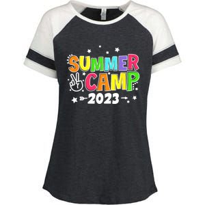 Happy Summer Camp Love Outdoor Activities For Girls Enza Ladies Jersey Colorblock Tee