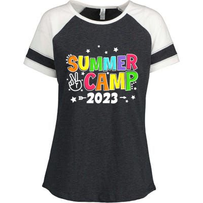 Happy Summer Camp Love Outdoor Activities For Girls Enza Ladies Jersey Colorblock Tee