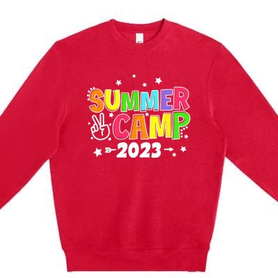 Happy Summer Camp Love Outdoor Activities For Girls Premium Crewneck Sweatshirt