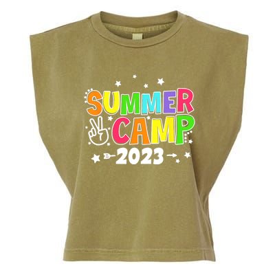 Happy Summer Camp Love Outdoor Activities For Girls Garment-Dyed Women's Muscle Tee