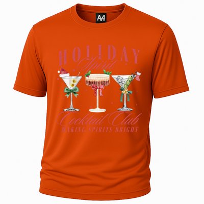 Holiday Spirit Cocktail Club Espresso Martini Christmas Great Gift Cooling Performance Crew T-Shirt