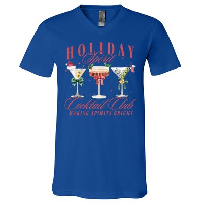 Holiday Spirit Cocktail Club Espresso Martini Christmas Great Gift V-Neck T-Shirt