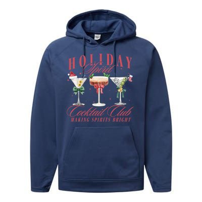 Holiday Spirit Cocktail Club Espresso Martini Christmas Great Gift Performance Fleece Hoodie