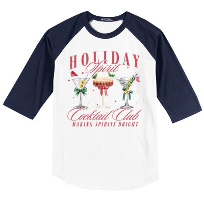 Holiday Spirit Cocktail Club Espresso Martini Christmas Great Gift Baseball Sleeve Shirt