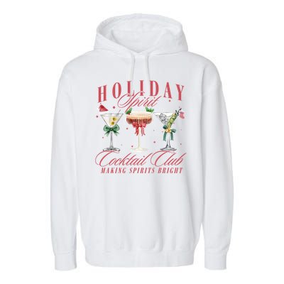 Holiday Spirit Cocktail Club Espresso Martini Christmas Great Gift Garment-Dyed Fleece Hoodie