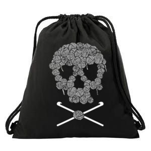 Halloweeen Skull Crochet Lovers Yarn Funny Skeleton Gift Drawstring Bag