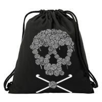 Halloweeen Skull Crochet Lovers Yarn Funny Skeleton Gift Drawstring Bag