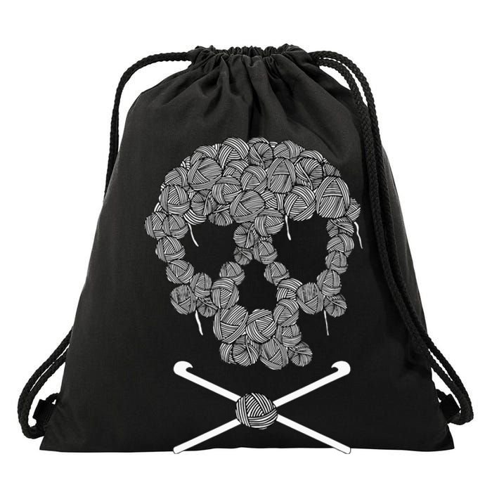 Halloweeen Skull Crochet Lovers Yarn Funny Skeleton Gift Drawstring Bag