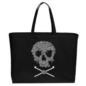 Halloweeen Skull Crochet Lovers Yarn Funny Skeleton Gift Cotton Canvas Jumbo Tote