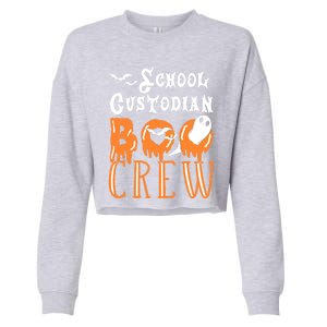 Halloween School Custodian Gift Cropped Pullover Crew