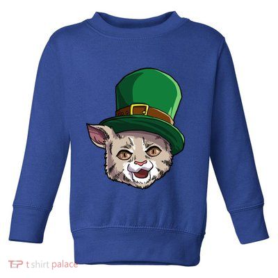 Happy Saint Catty's Day Irish Cat Leprechaun St Patricks Day Great Gift Toddler Sweatshirt
